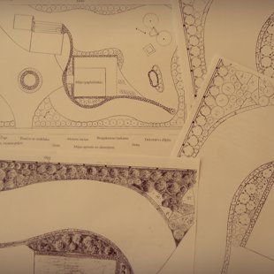 ainavu dizains, apstādījuma plāni, skices