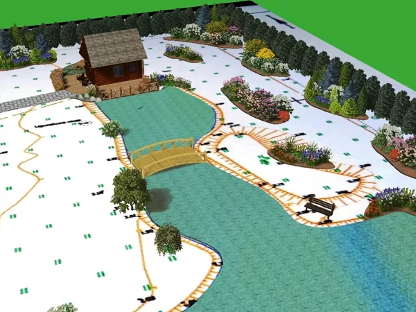 ainavu dizains, plāni, 3D vizualizācijas 